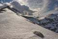 Bucegi Mountains with Omu Peak, Morarului Valley, Morarului Ridge Royalty Free Stock Photo