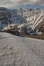 Bucegi Mountains with Omu Peak, Morarului Valley, Morarului Ridge Royalty Free Stock Photo