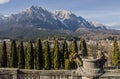 Bucegi Mountains, seen from Cantacuzino Palace yard