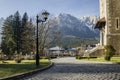 Bucegi Mountains, seen from Cantacuzino Palace yard