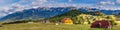 Bucegi mountains seen from Fundata vilage, Brasov, Romania Royalty Free Stock Photo