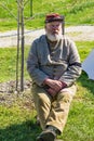 A Reenactor at the Confederate Encampment Royalty Free Stock Photo