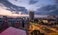 Bucharest Aerial View Sunset Royalty Free Stock Photo