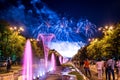 Bucharest anniversary days, fireworks party and celebration Royalty Free Stock Photo