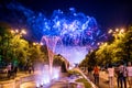 Bucharest anniversary days, fireworks party and celebration Royalty Free Stock Photo