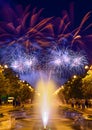 Bucharest anniversary days, fireworks party and celebration Royalty Free Stock Photo