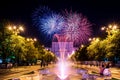 Bucharest anniversary days, fireworks party and celebration Royalty Free Stock Photo