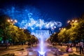 Bucharest anniversary days, fireworks party and celebration Royalty Free Stock Photo