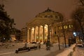 Bucharest architecture: Romanian Athenaeum in winter Royalty Free Stock Photo