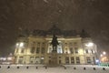 Bucharest central library in winter time, Fundatiunea Carol Royalty Free Stock Photo