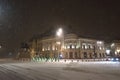 Bucharest central library in winter time Royalty Free Stock Photo