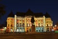 Bucharest Central University Library, centenary light projections Royalty Free Stock Photo