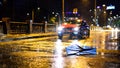 Bucharest city after heavy rain during the summer time