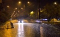 Bucharest city after heavy rain during the summer time