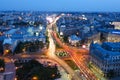 Bucharest city at night. University Square, KM 0 of the Capital Royalty Free Stock Photo