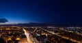 Bucharest cityscape panoramic view by night Royalty Free Stock Photo