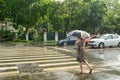 Bucharest after heavy rain and thunderstorm ,Bucharest city after heavy rain during the summer time. Royalty Free Stock Photo