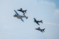 Bucharest international air show BIAS,flying bulls demonstration Royalty Free Stock Photo