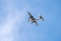 Bucharest international air show BIAS, NORTH AMERICAN B-25J `MITCHELL` flying bulls team Royalty Free Stock Photo