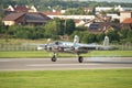 Bucharest international air show BIAS, NORTH AMERICAN B-25J `MITCHELL` flying bulls team Royalty Free Stock Photo