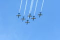 Bucharest International airshow Baltic Bees air plane aerobatic team on display