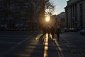 Bucharest Magheru boulevard at sunset