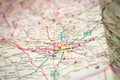 Bucharest on the map Royalty Free Stock Photo