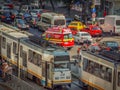 Bucharest morning traffic blockage