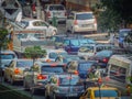 Bucharest morning traffic blockage