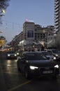 Bucharest, 2nd january: Street view with Christmas decoration in town by night from Bucharest the capital of Romania