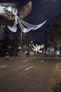 Bucharest, 2nd january: Street view with Christmas decoration in town by night from Bucharest the capital of Romania