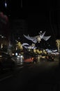 Bucharest, 2nd january: Street view with Christmas decoration in town by night from Bucharest the capital of Romania