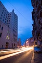Bucharest by night - Calea Victoriei Royalty Free Stock Photo