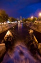 Bucharest by night - Dambovita River Royalty Free Stock Photo