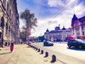 Bucharest old town street view Royalty Free Stock Photo