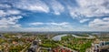 Bucharest panoramic view in sumer time , aerial view Royalty Free Stock Photo