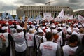 Bucharest Protestants in front of the Governement Royalty Free Stock Photo