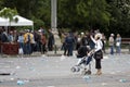 Bucharest Protestants in front of the Governement Royalty Free Stock Photo