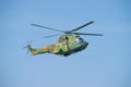 Bucharest/ Romania - AeroNautic Show - September 21, 2019: Puma IAR330 Helicopter flying above the lake Royalty Free Stock Photo
