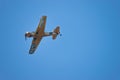 Bucharest/ Romania - AeroNautic Show - September 21, 2019: YAK 52TW Airplanes flying trough the sky