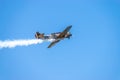 Bucharest/ Romania - AeroNautic Show - September 21, 2019: YAK 52TW Airplanes flying trough the sky