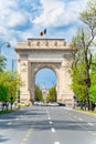 The Arch of Triumph (Arcul de Triumf) in Bucharest is closely modelled after the Arc de Triomphe