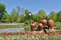 Entrance to Cismigiu park, Bucharest, in springtime.