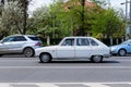 Bucharest, Romania, 24 April 2021 Old retro white French Renault 16 TL classic car parked in a street in a sunny spring day