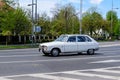 Bucharest, Romania, 24 April 2021 Old retro white French Renault 16 TL classic car parked in a street in a sunny spring day