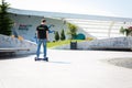 BUCHAREST, ROMANIA, - April 2, 2016: People using hoverboard, a self-balancing two-wheeled board, in the park. Editorial content