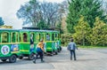 Train ride for kids and tourists in King Mihai I park (Herestrau), in Bucharest