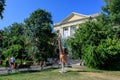 Bucharest, Romania, 21 August 2021 - The building of the Antipa Natural history museum Muzeul de Istorie Naturala Antipa, in