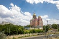 Construction site of `Catedrala Mantuirii Neamului` People`s Salvation Cathedral, near the Palace of Parliament Royalty Free Stock Photo