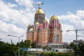 Construction site of `Catedrala Mantuirii Neamului` People`s Salvation Cathedral, near the Palace of Parliament Royalty Free Stock Photo